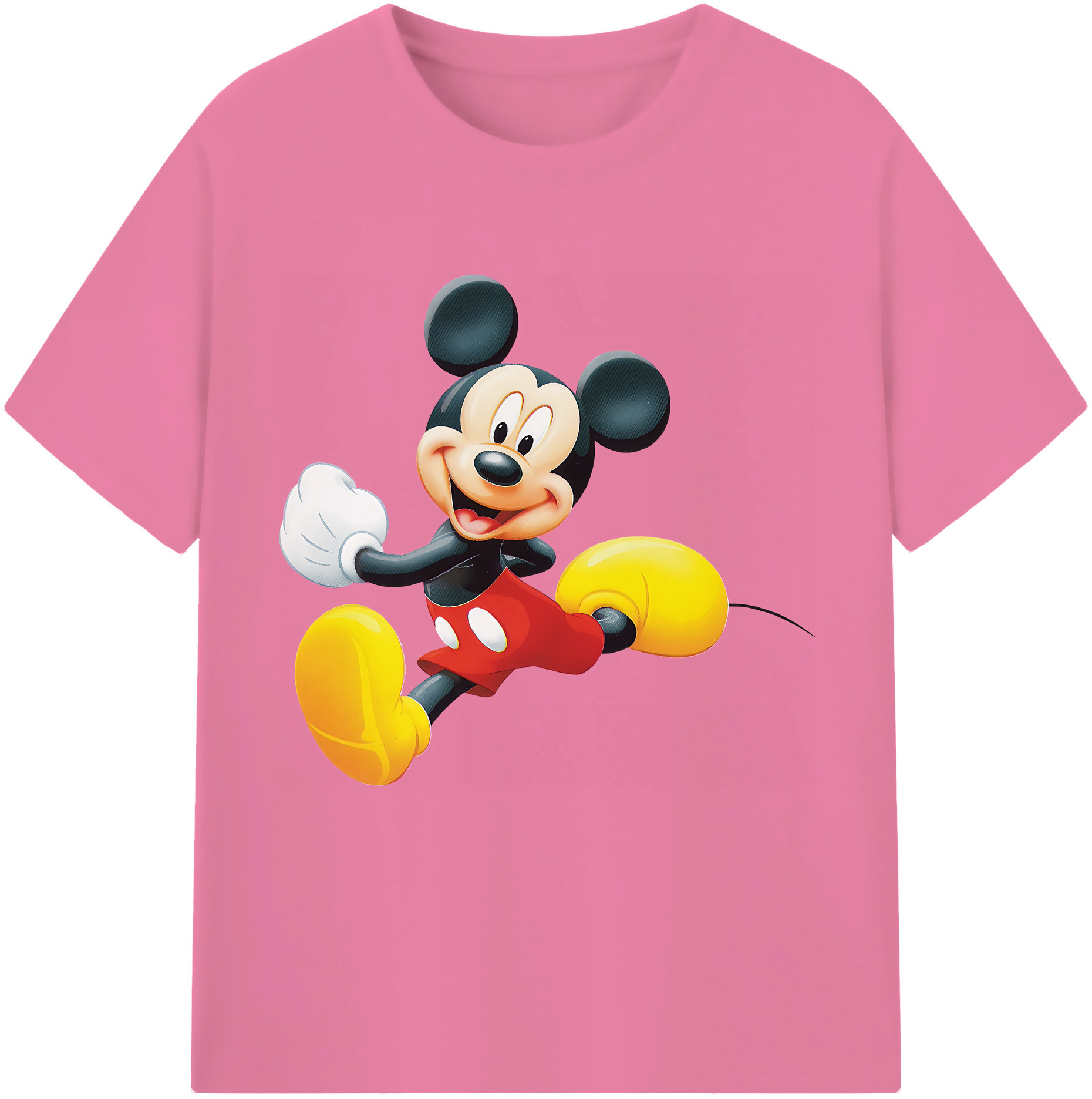 （画像用） ミッキーマウス Mickey Mouse 綿100％半袖Tシャツ（フロントプリント）